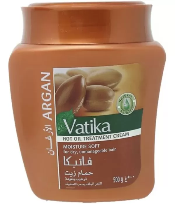 Vatika Argan Oil Bath Moisturizing and Softening for Dry and Unmanageable Hair - 500 gm