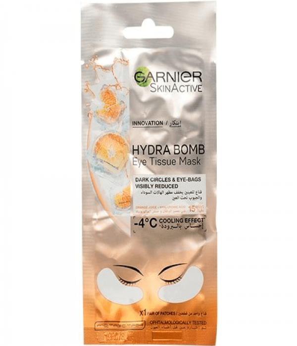 Garnier Eye Mask For Dark Circles And Pockets Under The Eyes - Orange Juice And Hyaluronic Acid