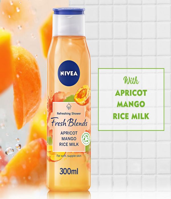 Nivea Shower Gel, Apricot and Mango, for Soft and Smooth Skin - 300 ml