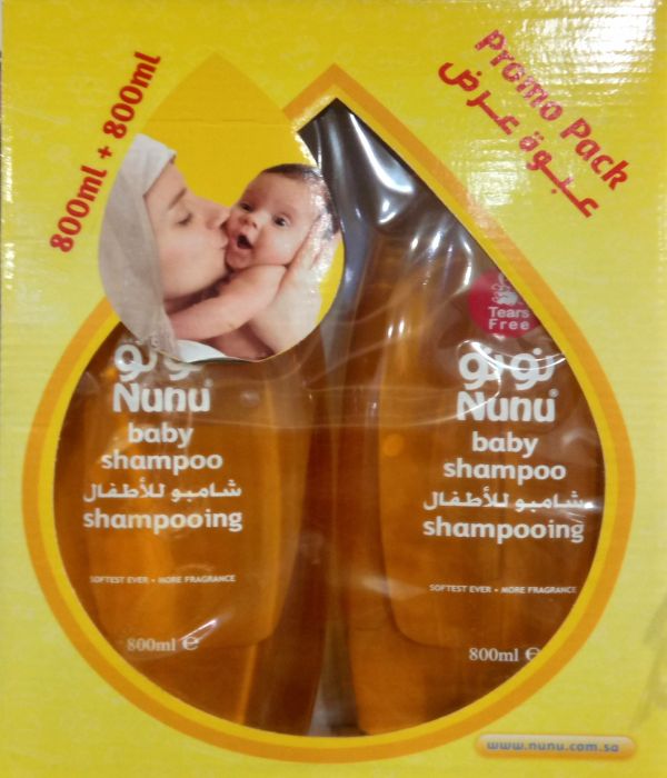 Nunu baby shampoo, display pack, 800ml, 2 count