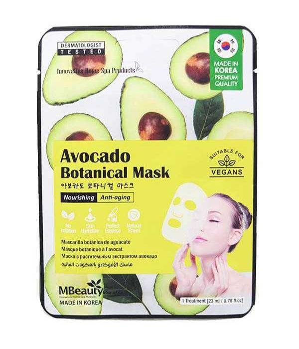 M beauty face mask vegan avocado 1 piece