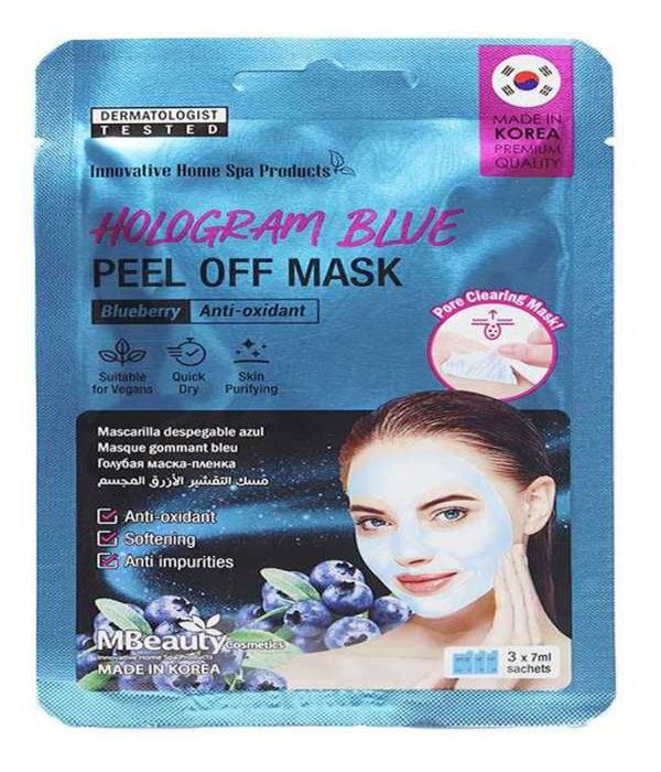 M beauty holographic blue peel-off mask 3 pieces