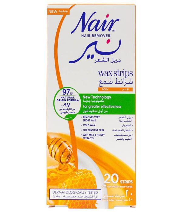 Nair Body Wax Strips Milk And Honey - 20 Strips