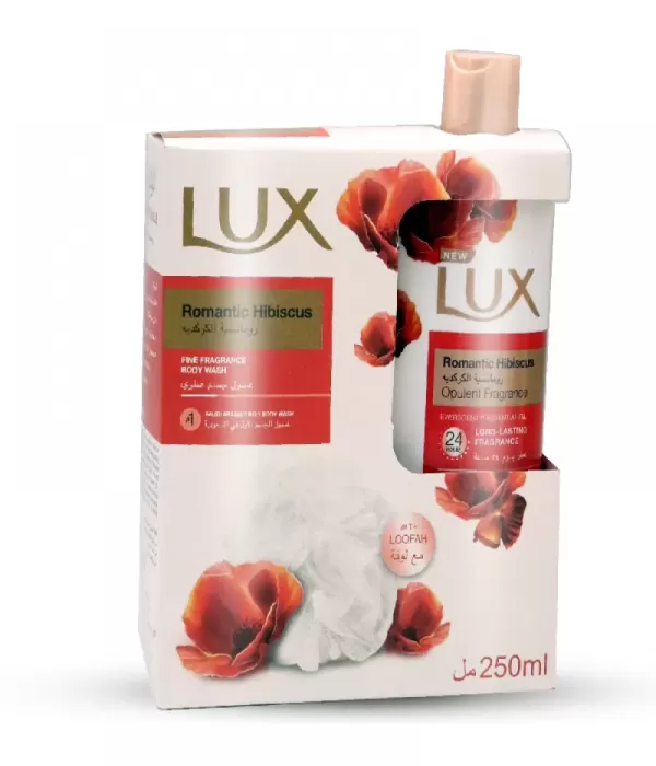 Lux Body Wash Romantic Hibiscus With Loofah 250 ml