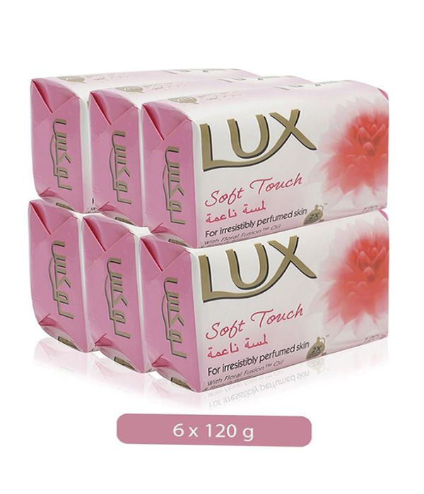 لوكس - صابون اليدين الورد الناعم حزمة 6حبات 120غرام