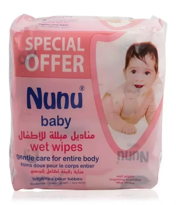 Nunu Baby Wet Wipes 3 x 72 Wipes Special Offer