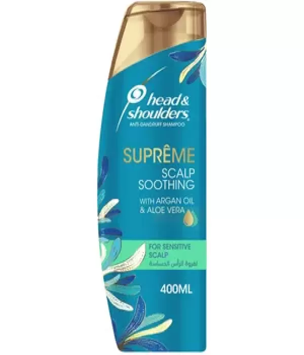 Head & Shoulders Supreme Anti-Dandruff Shampoo with Argan Oil & Aloe Vera for Sensitive Scalp 400ml