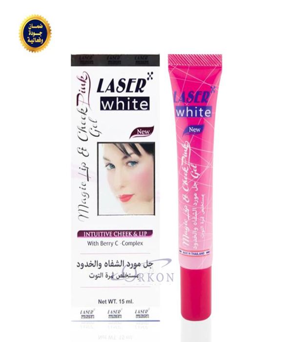 Moisturizing gel for lips and cheeks with raspberry extract 15 ml - laser white