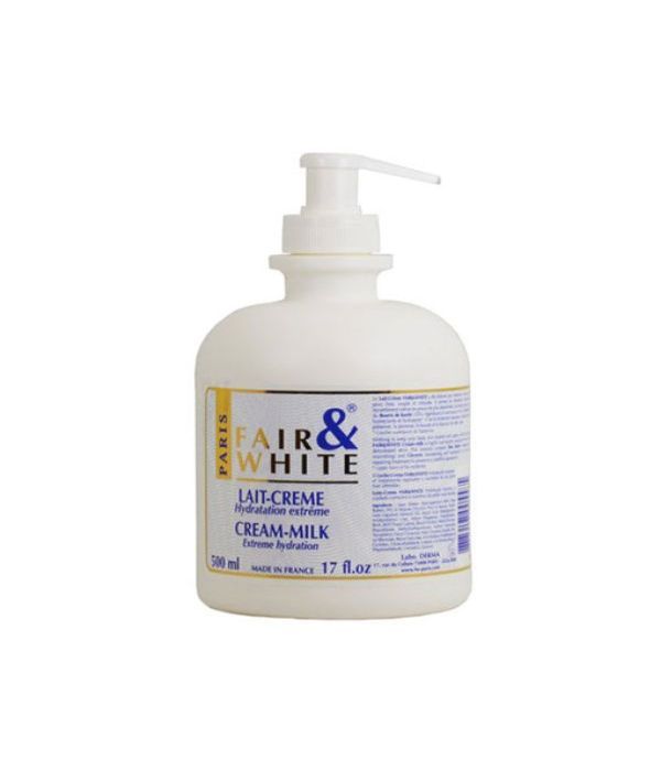 Fair and White Milk Cream for Deep Moisturizing and Nourishing the Skin - 500 ml