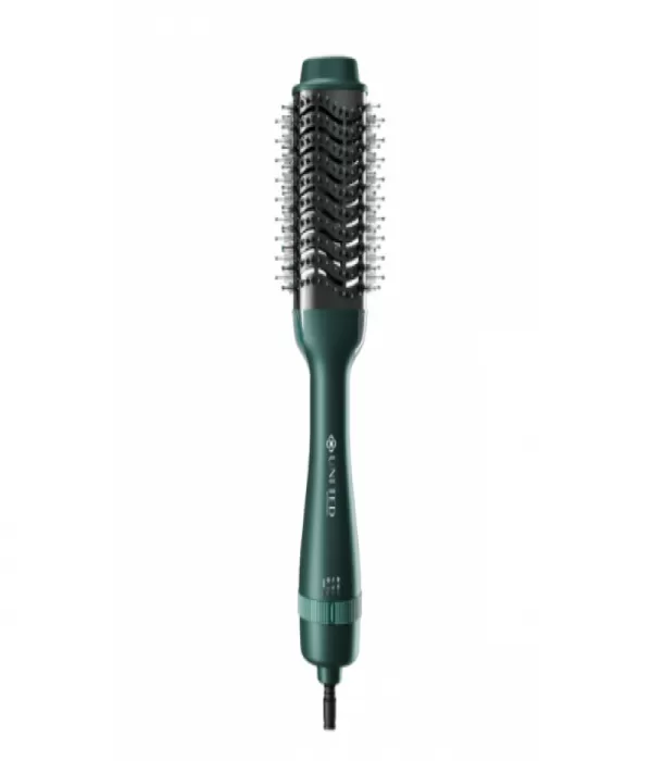 Green UN-6219 hair straightener brush with ions - united