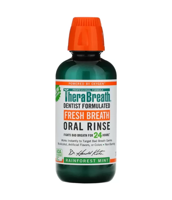TheraBreath Fresh Breath Rainforest Mint Deodorizing Mouthwash 473ml